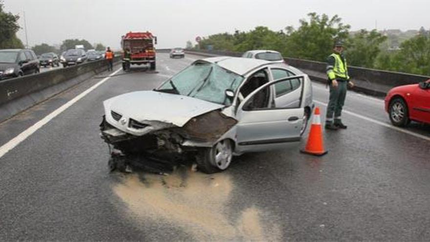 Imagen del accidente ocurrido en la A-55 // NICK