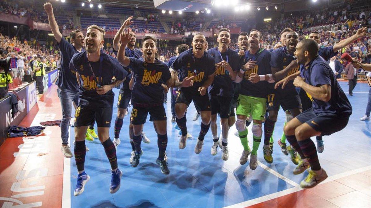 La alegría se desbordó entre los jugadores azulgranas