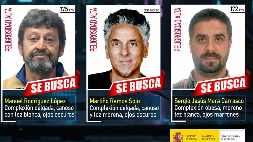 En el centro, Martiño Ramos en una imagen distribuida por la Policía Nacional de los fugitivos más buscados.