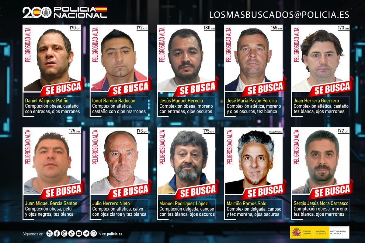 MADRID, 24/11/2025.- La Policía Nacional solicita de nuevo la colaboración ciudadana para detener a los diez fugitivos más buscados en España, todos ellos reclamados por delitos graves y entre los que figuran un asesino, agresores sexuales, narcotraficantes relevantes, ladrones o individuos reclamados por trata de seres humanos. EFE/ Policía Nacional SOLO USO EDITORIAL/SOLO DISPONIBLE PARA ILUSTRAR LA NOTICIA QUE ACOMPAÑA (CRÉDITO OBLIGATORIO). SOLO USO EDITORIAL/SOLO DISPONIBLE PARA ILUSTRAR LA NOTICIA QUE ACOMPAÑA (CRÉDITO OBLIGATORIO)