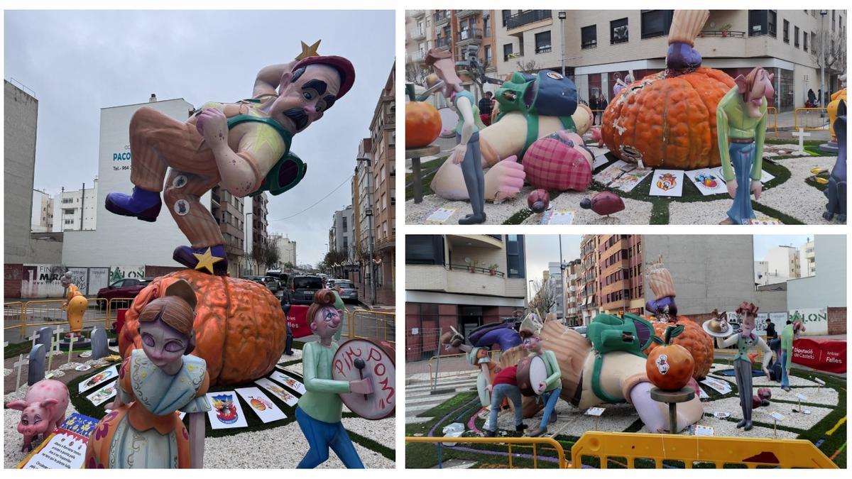 A la izquierda de la imagen, la falla original. A la derecha, tras el derrumbe de parte de la estructura.