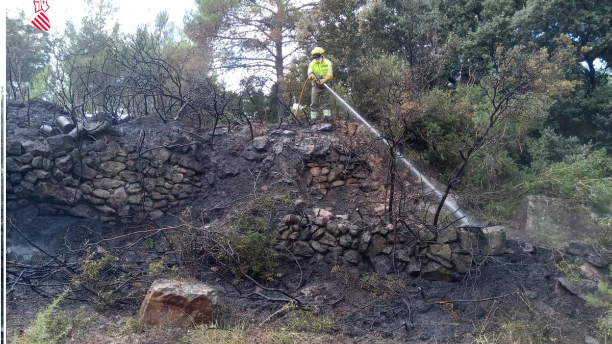 Un bombero forestal actúa en la sofocación de un fuego en la provincia en imagen de archivo.