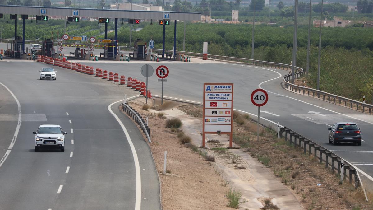 Peaje de la autopista Ausur en la que se produjo la conducción en contra del sentido de la marcha