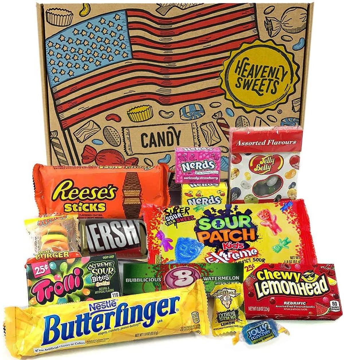 Caja de dulces y chuches americanas (Precio: 14,95 euros)