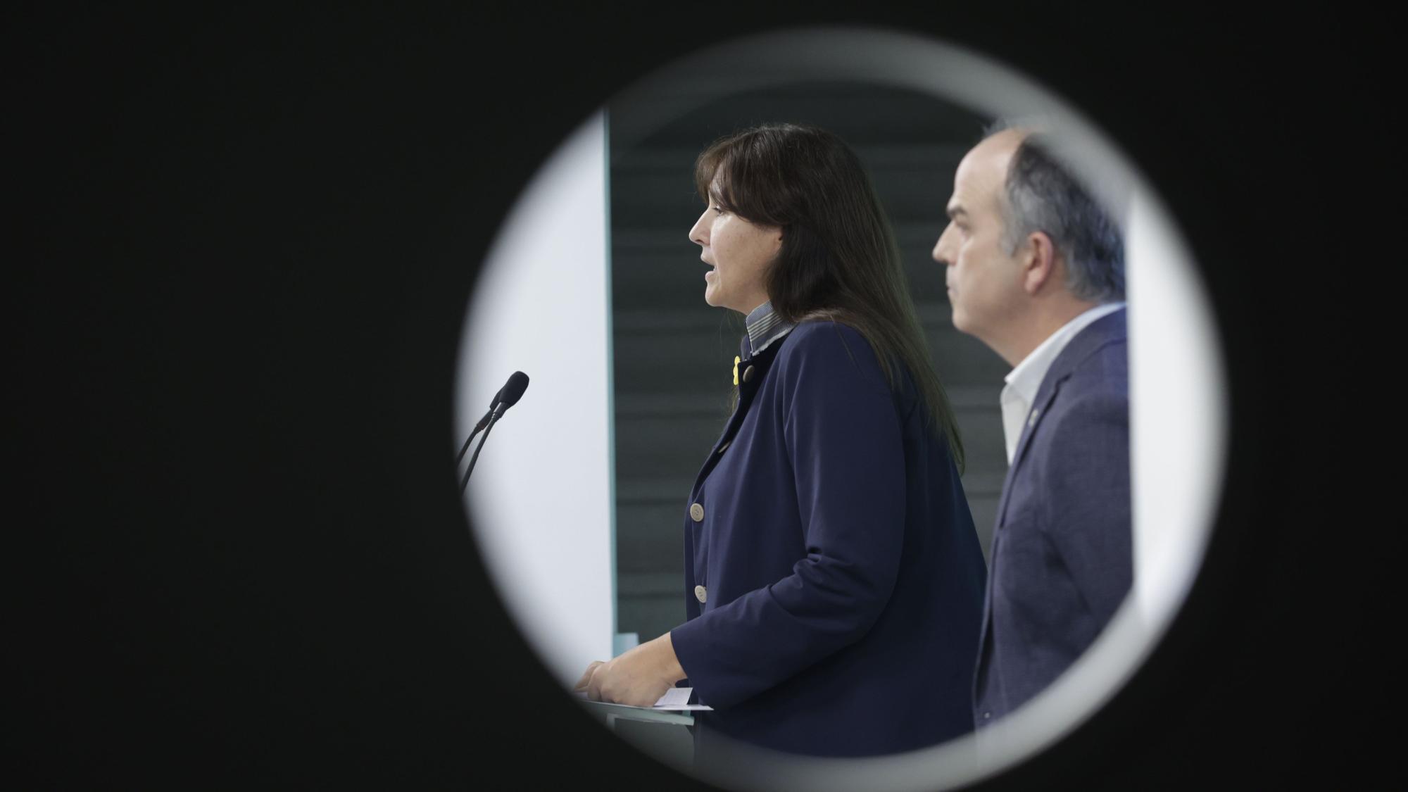 La presidenta de Junts, Laura Borràs, y el secretario general del partido, Jordi Turull.