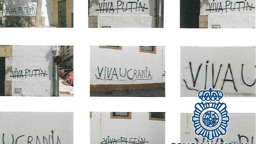 Pintadas realizadas por el detenido