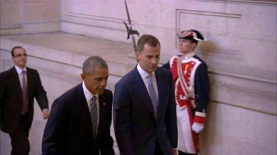 El rey Felipe VI y Obama se reúnen en el Palacio Real