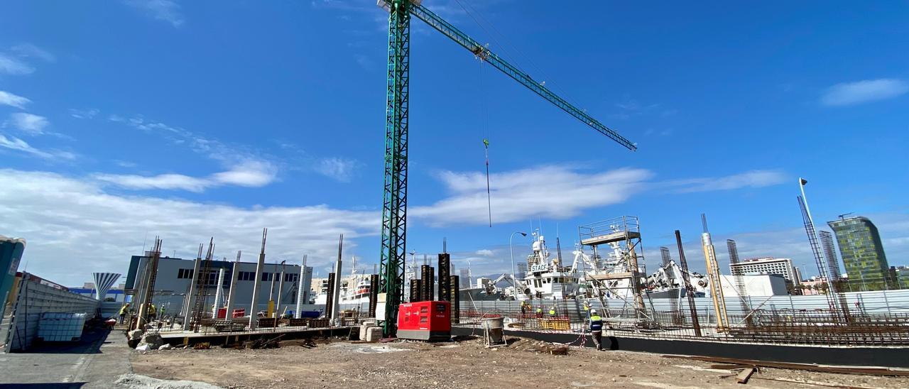 Obras en la nueva sede de la Guardia Civil en el Puerto de Las Palmas.