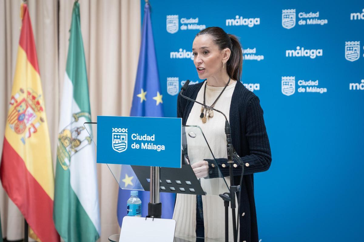 Elisa Pérez de Siles, en la intervención en la que aseguró que Málaga "en absoluto" teme a León en la pugna por el Centro Nacional de Ciberseguridad.