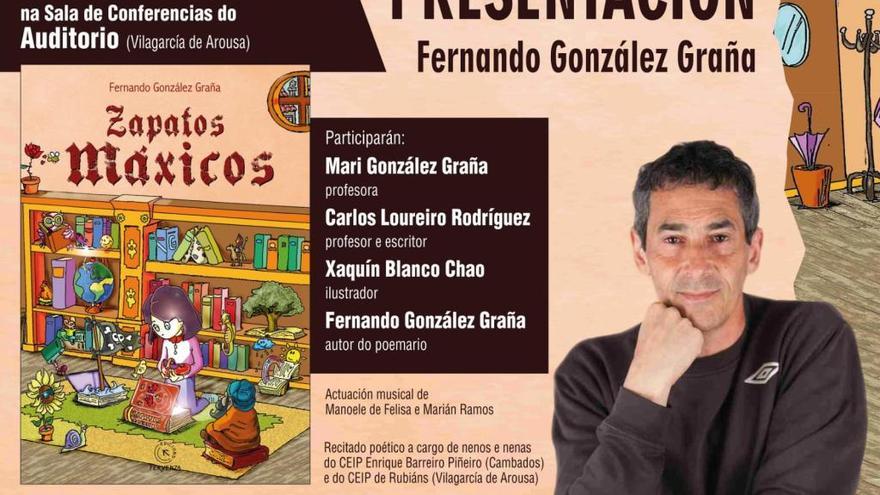 Fernando González Graña no cartel da presentación do seu libro.