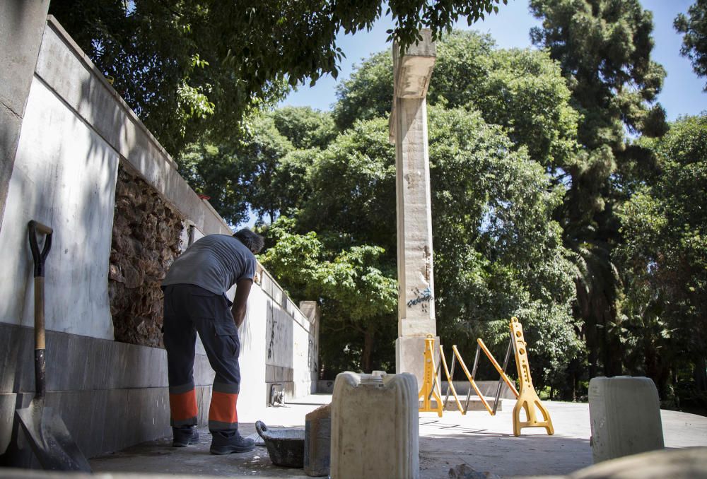 Daños en la Cruz de Ribalta de Castelló