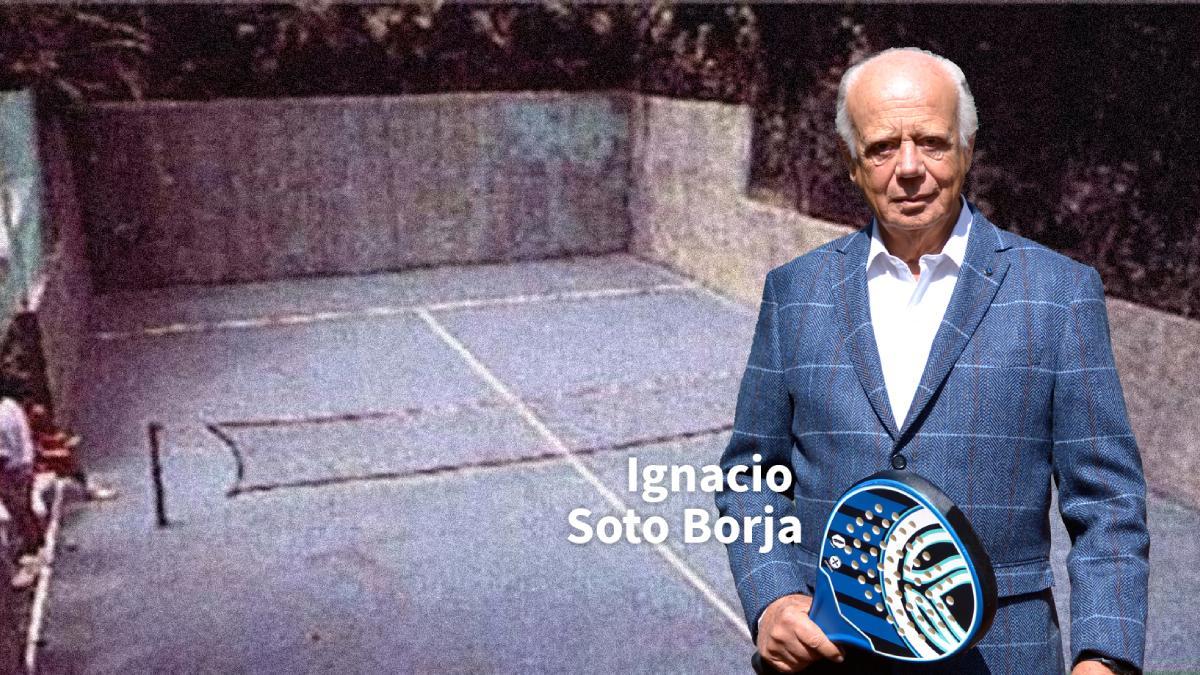 Ignacio Soto Borja junto a la primera pista de pádel
