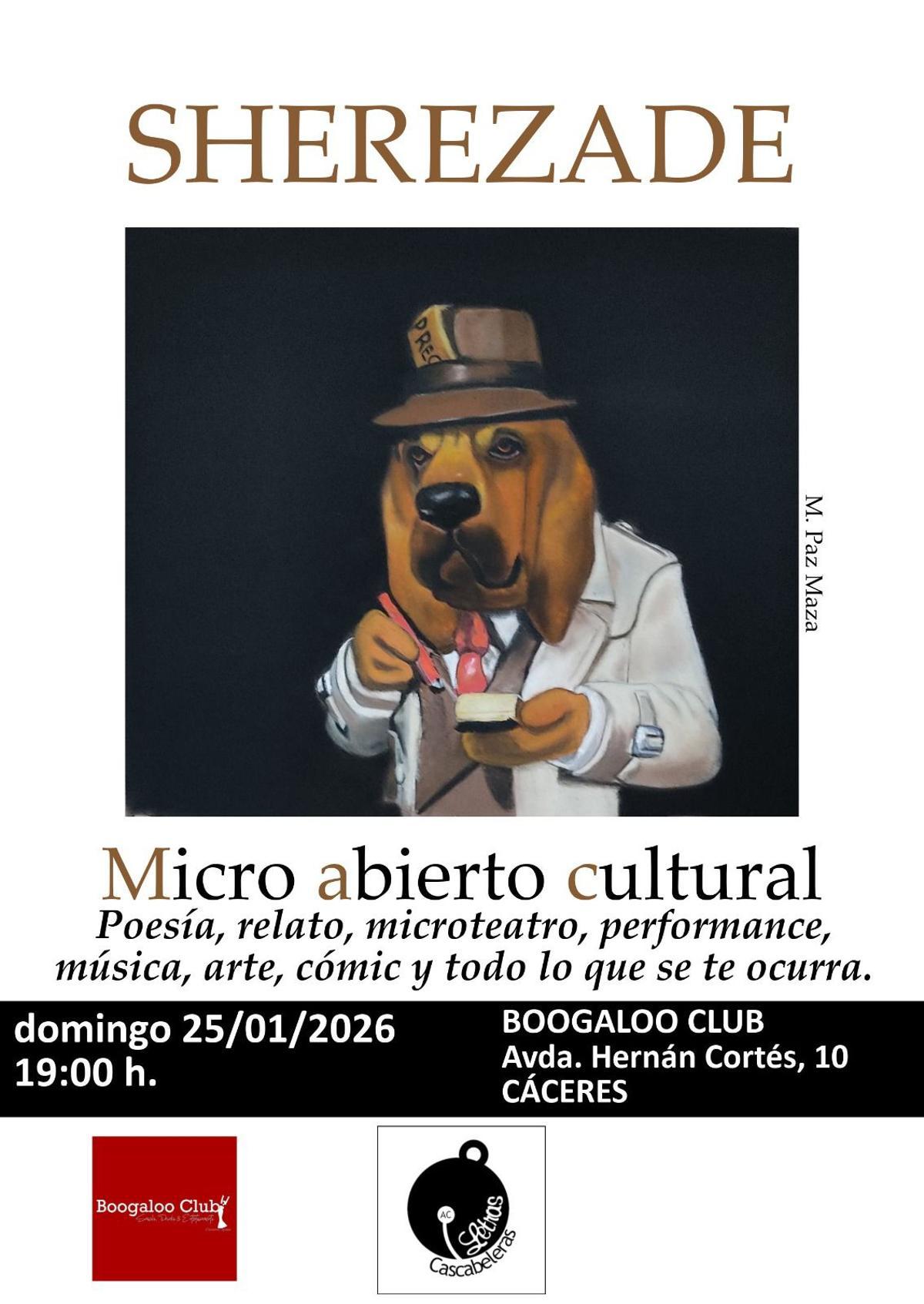 Micro abierto cultural 'Sherezade' en el Boogaloo Club.