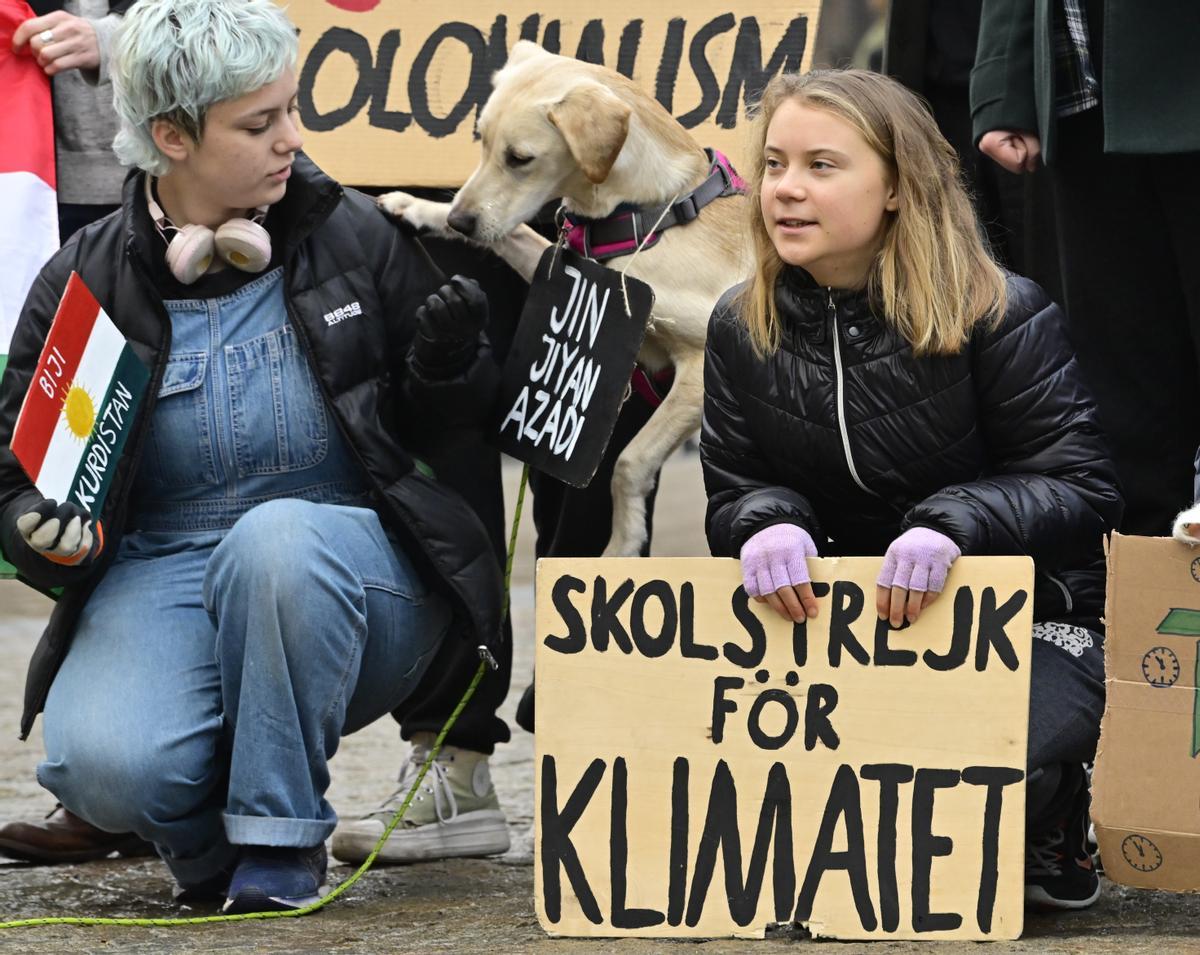 Greta Thunberg, en una protesta de 'Fridays por future'.