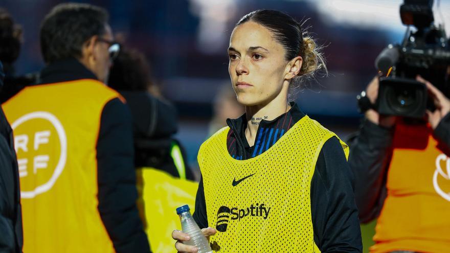 Mapi León durante un partido con el Barça esta temporada