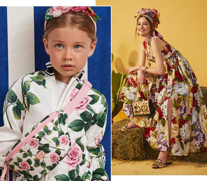 Looks 'twinning' de flores para madres e hijos de Dolce&Gabbana