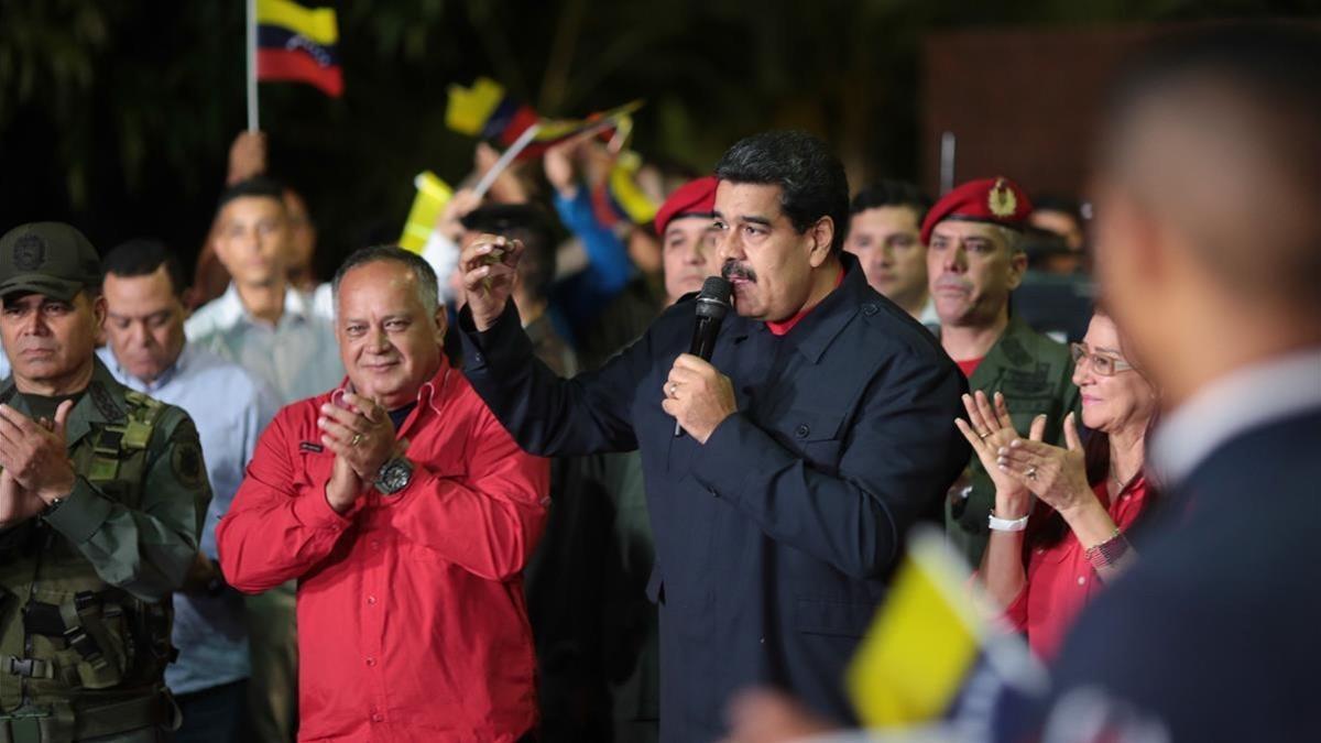 Maduro, durante una alocución tras conocerse los resultados de las elecciones regionales.