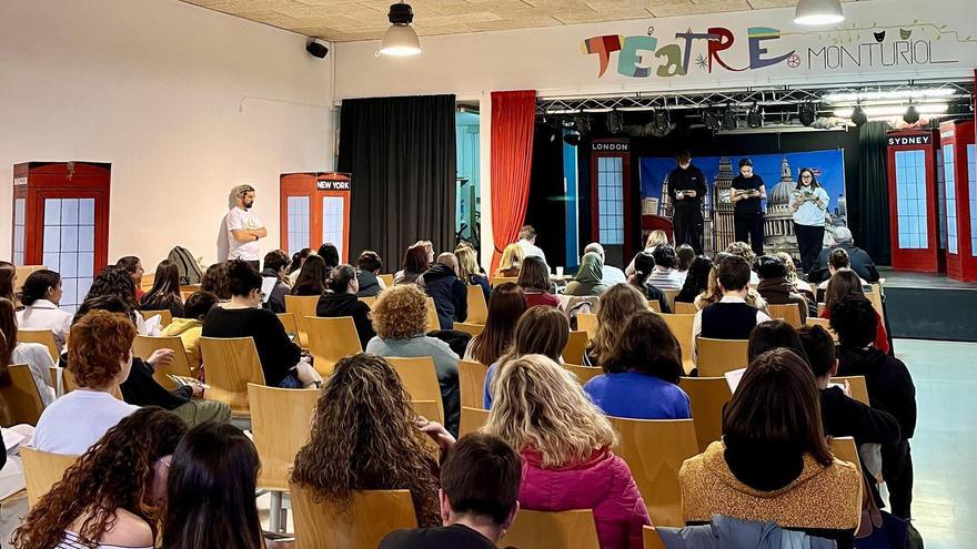 La sala d'actes de l'Institut Narcís Monturiol durant el certamen de divendres.