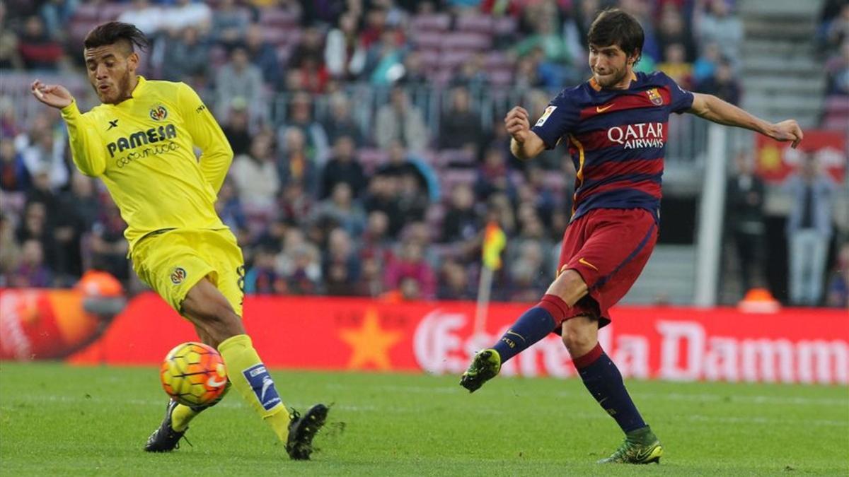 Jonathan Dos Santos y Sergi Roberto, canteranos culés, se enfrentaron la pasada temporada en el Camp Nou