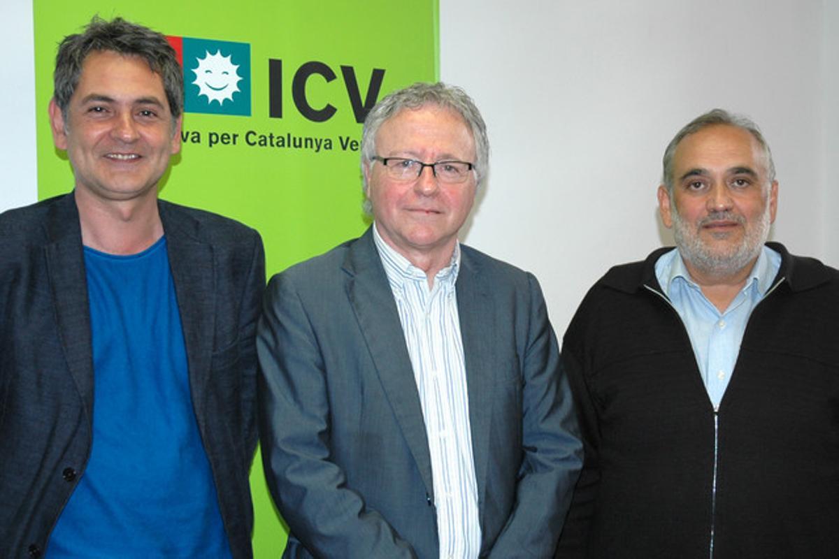 Moreno, Marlés i Calvo en la presentació de la nova estructura del grup d’ICV a Sabadell