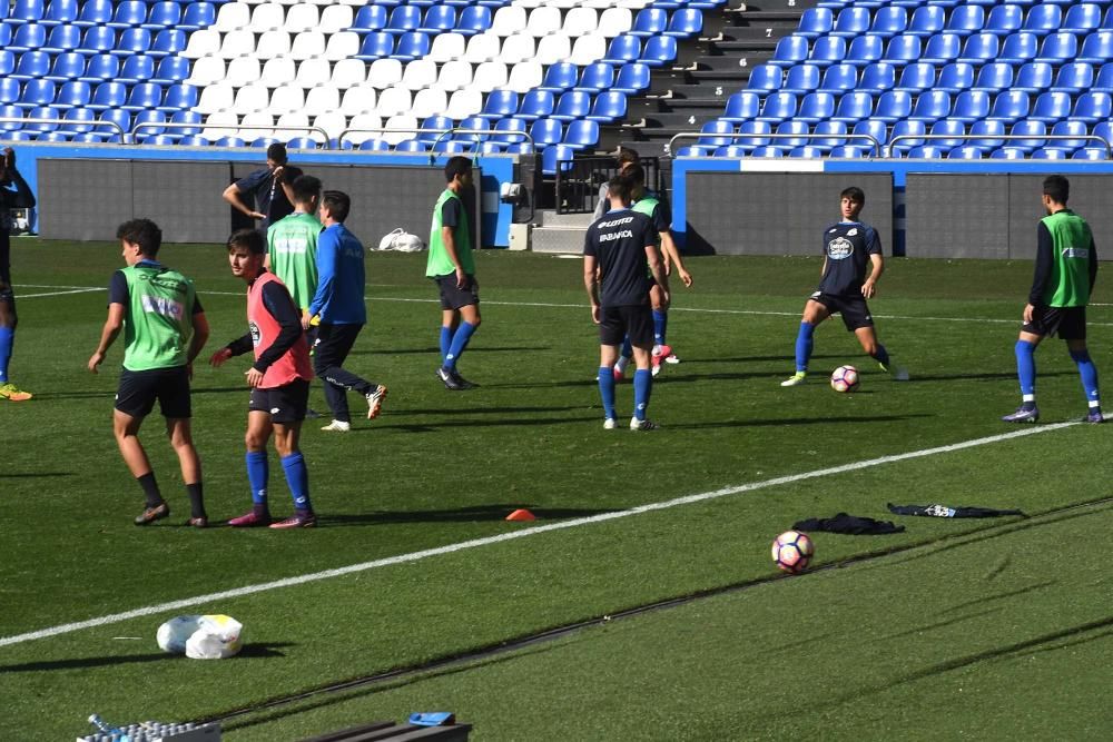 Tino Fernández acude al entrenamiento del Dépor