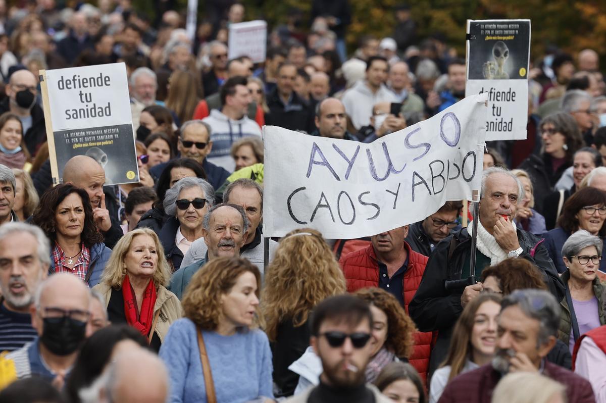 Manifestación em Madrid en defensa de la sanidad pública