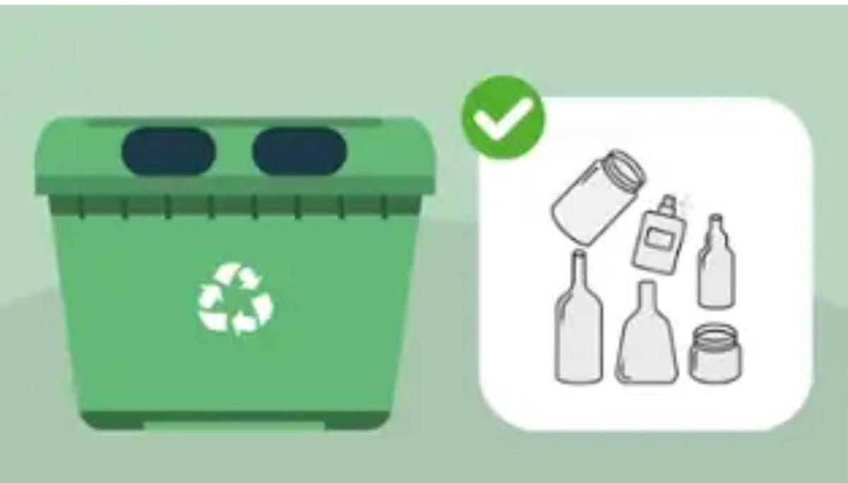 Tipos de residuos que van en el contenedor verde.