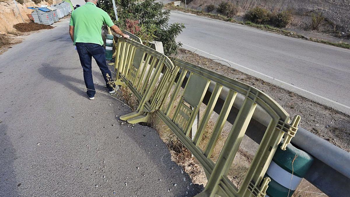 Zona que ofrece riesgo al haber cedido una parte de la bionda en esta pedanía. | ANTONIO AMORÓS