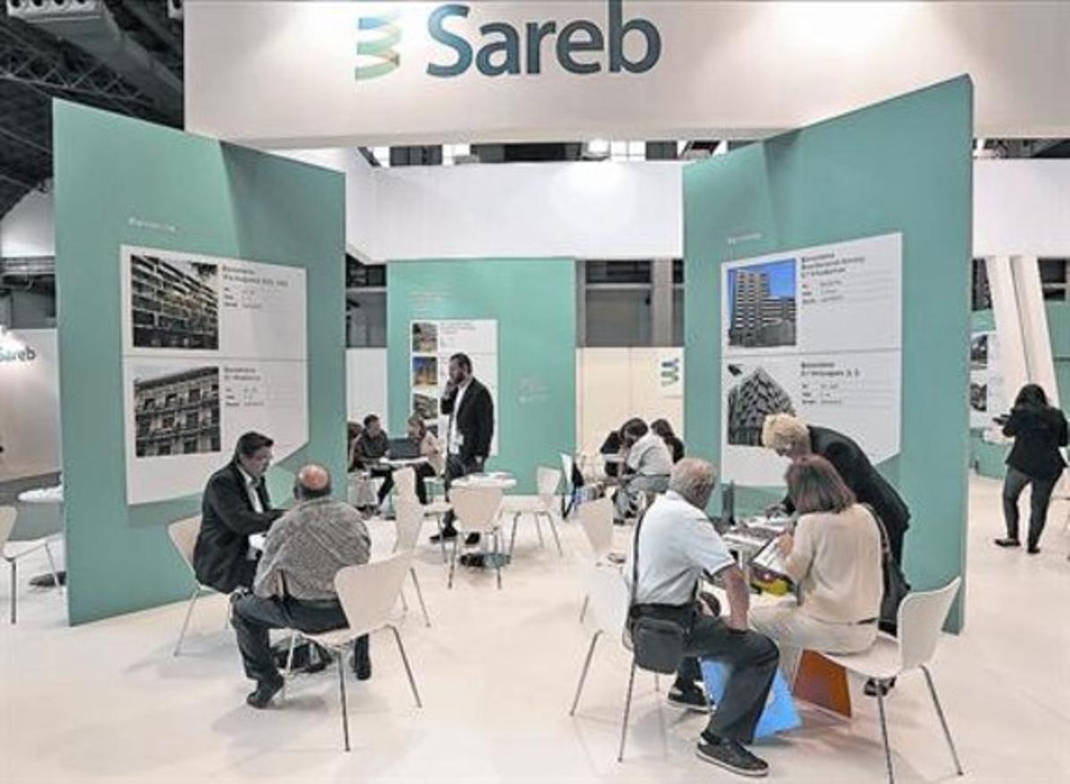 Un estand de Sareb en una edició passada de la fira immobiliària Barcelona Meeting Point.