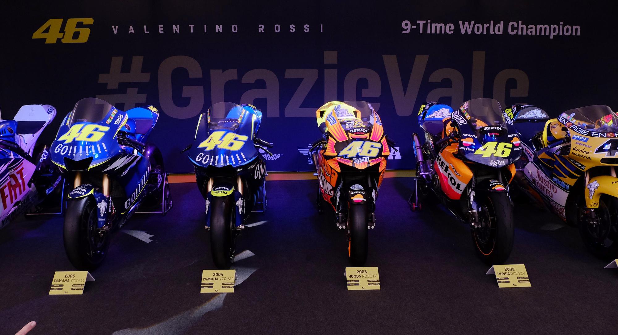 Las motos con las que triunfó Valentino rossi