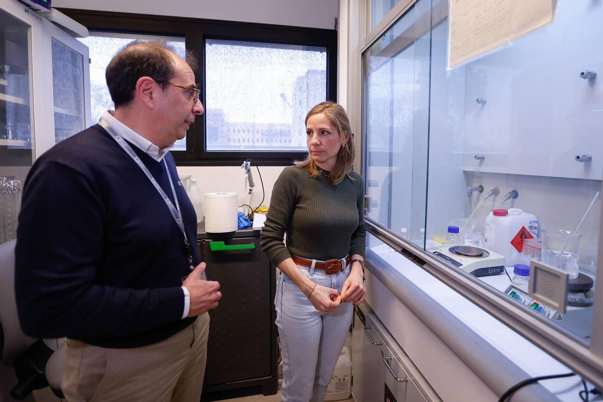El catedrático de Fisiologia de la UCO e investigador principal del Imibic, Manuel Tena Sempere, junto a Alexia Barroso, investigadora posdoctoral.