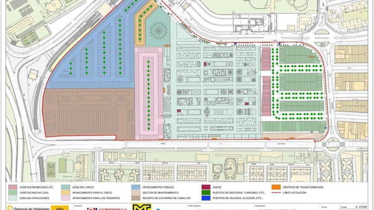 Mapa de la ampliación de la Feria de Sevilla y la redistribución de las casetas