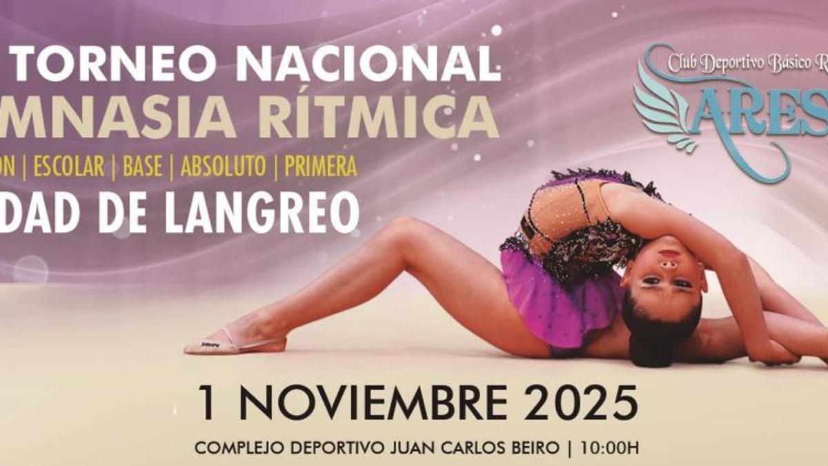 Cartel del XV torneo nacional de gimnasia rítmica &quot;Ciudad de Langreo&quot;