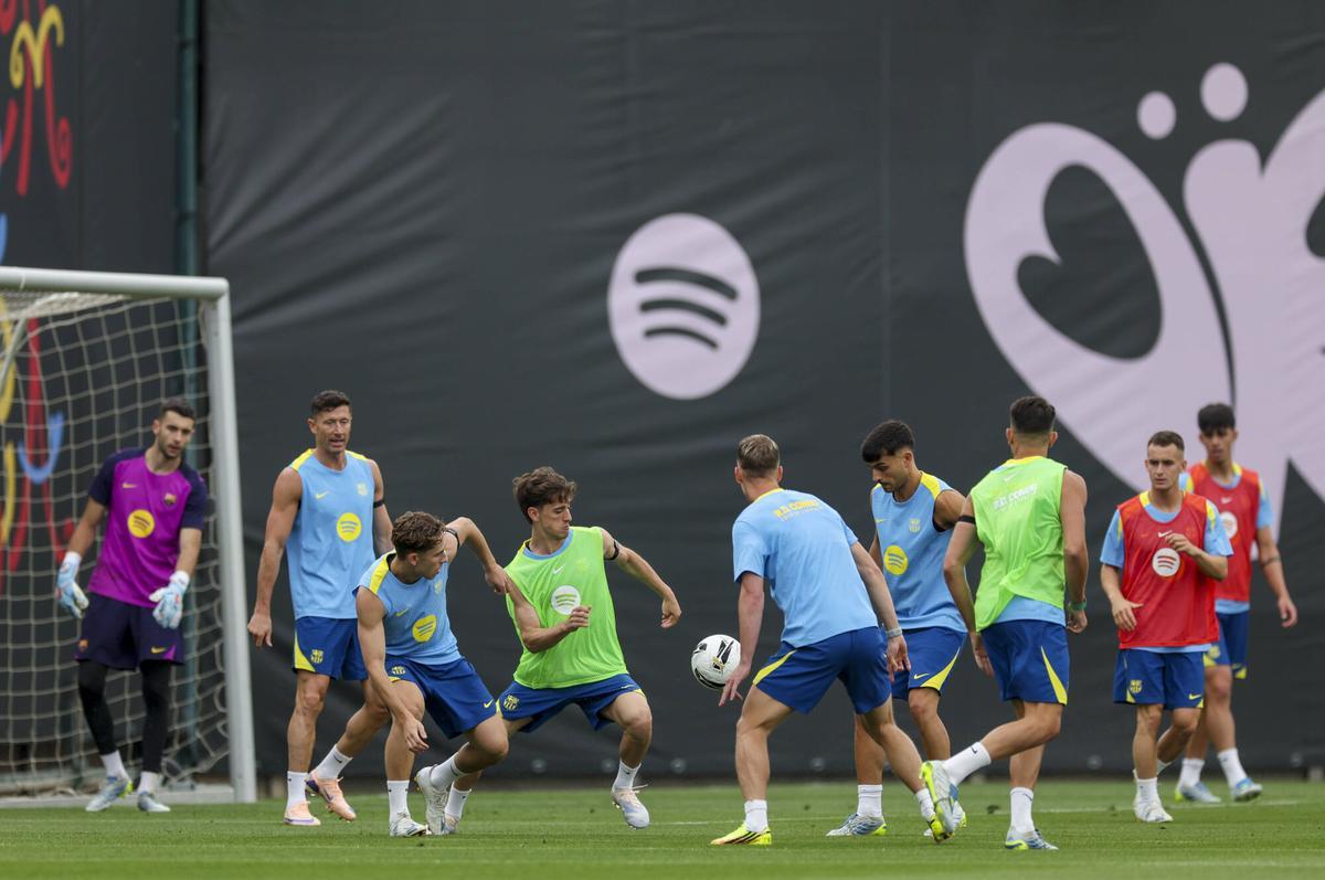 El último entrenamiento de Barça antes del clásico.