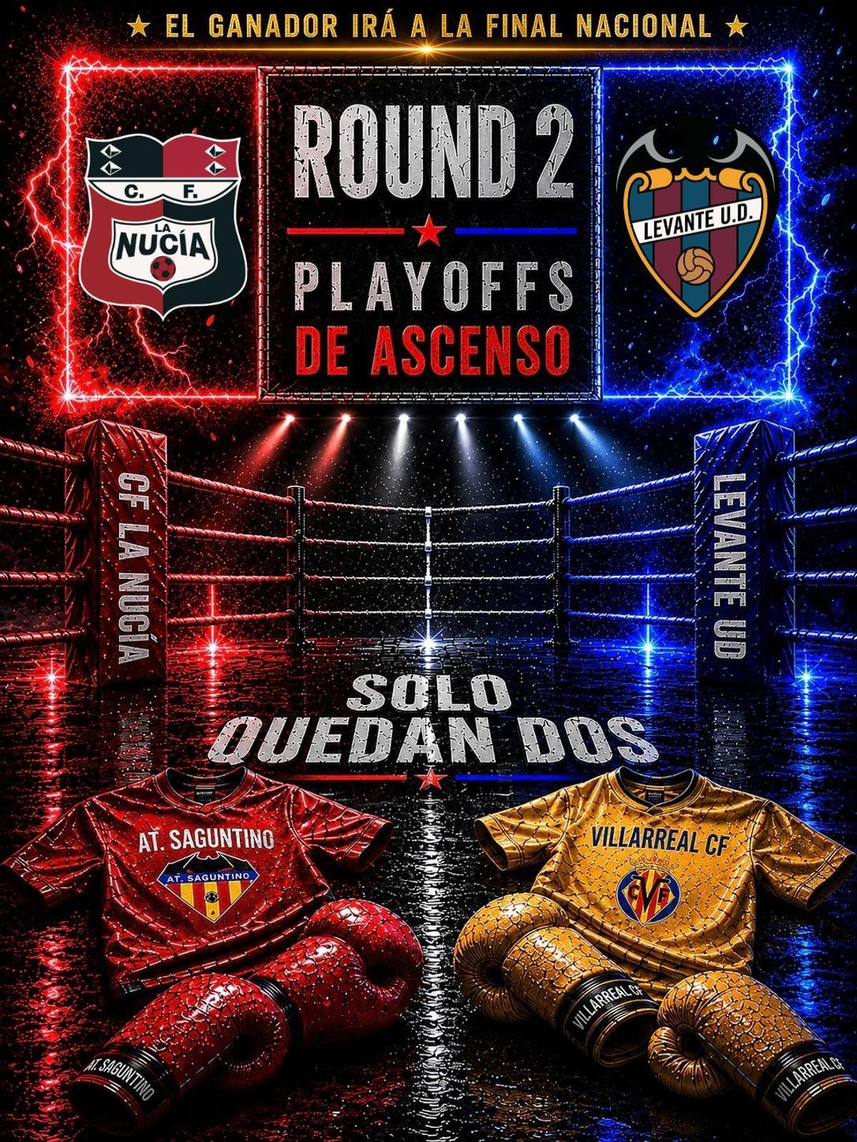 Cartel  CF La Nucia vs Levante UD.