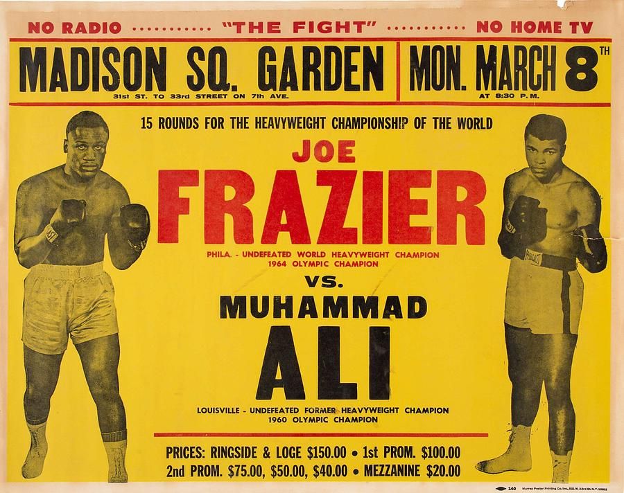 Cartel promocional de la pelea entre Frazer y Muhammad Ali