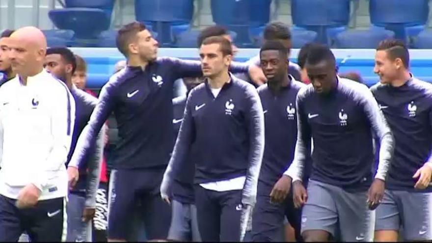 Francia realiza el último entrenamiento antes de la semifinal sin Mbappé