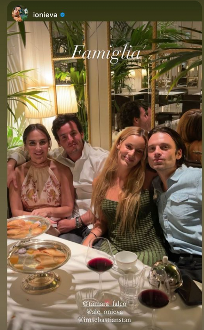 Tamara Falcó e Íñigo Onieva de cena de parejas con Alejandra Onieva y Sebastian Stan