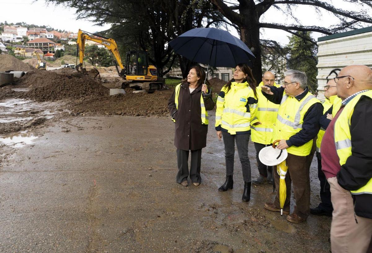 Ortiz y Allegue, en una visita previa a las obras de la ETEA, en Teis..