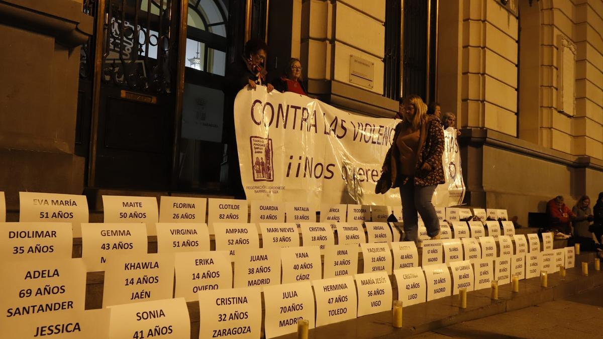 Manifestación en Zaragoza contra la violencia machista
