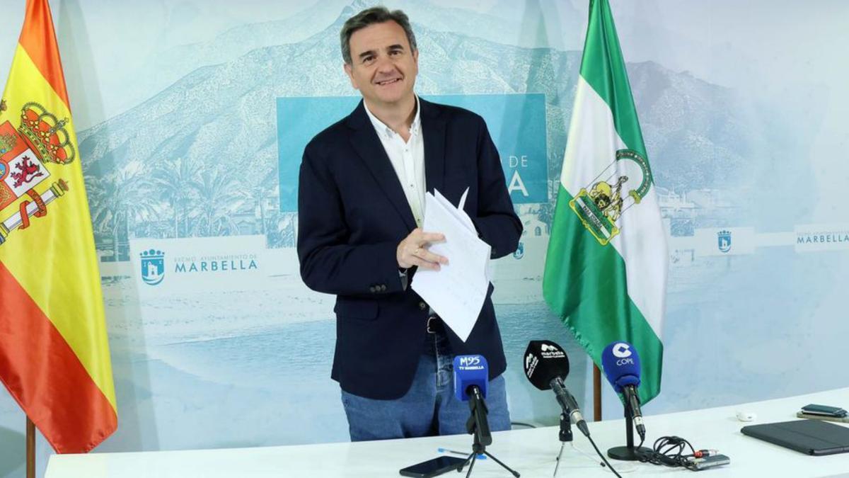 El portavoz municipal, Félix Romero, ayer, en su comparecencia.
