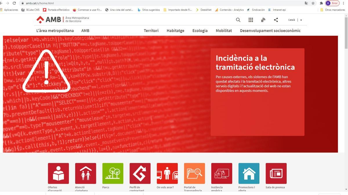 L’AMB, víctima d’un atac cibernètic que ha paralitzat els seus serveis
