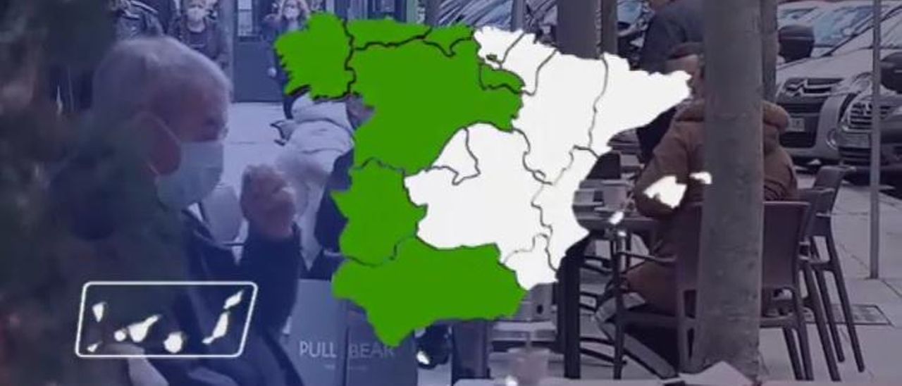 En verde las comunidades que permitirán la libre circulación y suspenden el toque de queda.