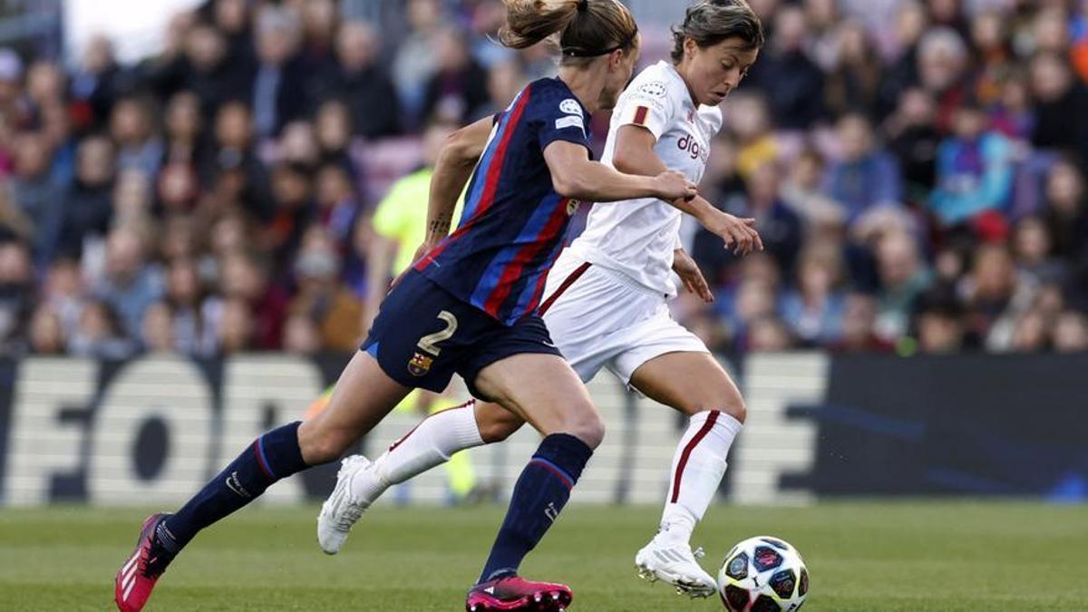 Irene Paredes, jugadora del Barça y de la selección española, durante un partido de Champions.