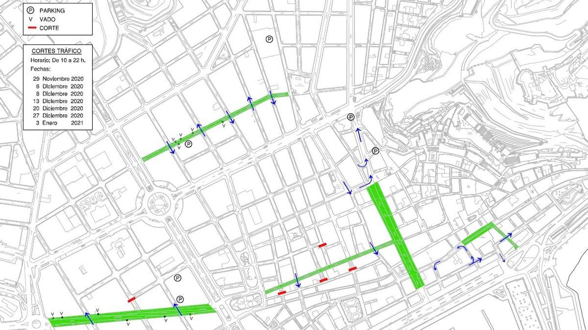 El mapa con las calles que se cortarán los domingos al tráfico