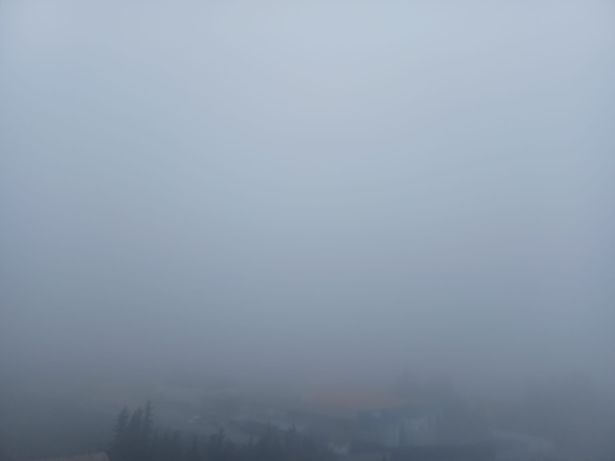La niebla imposibilita la visión en Monteagudo.