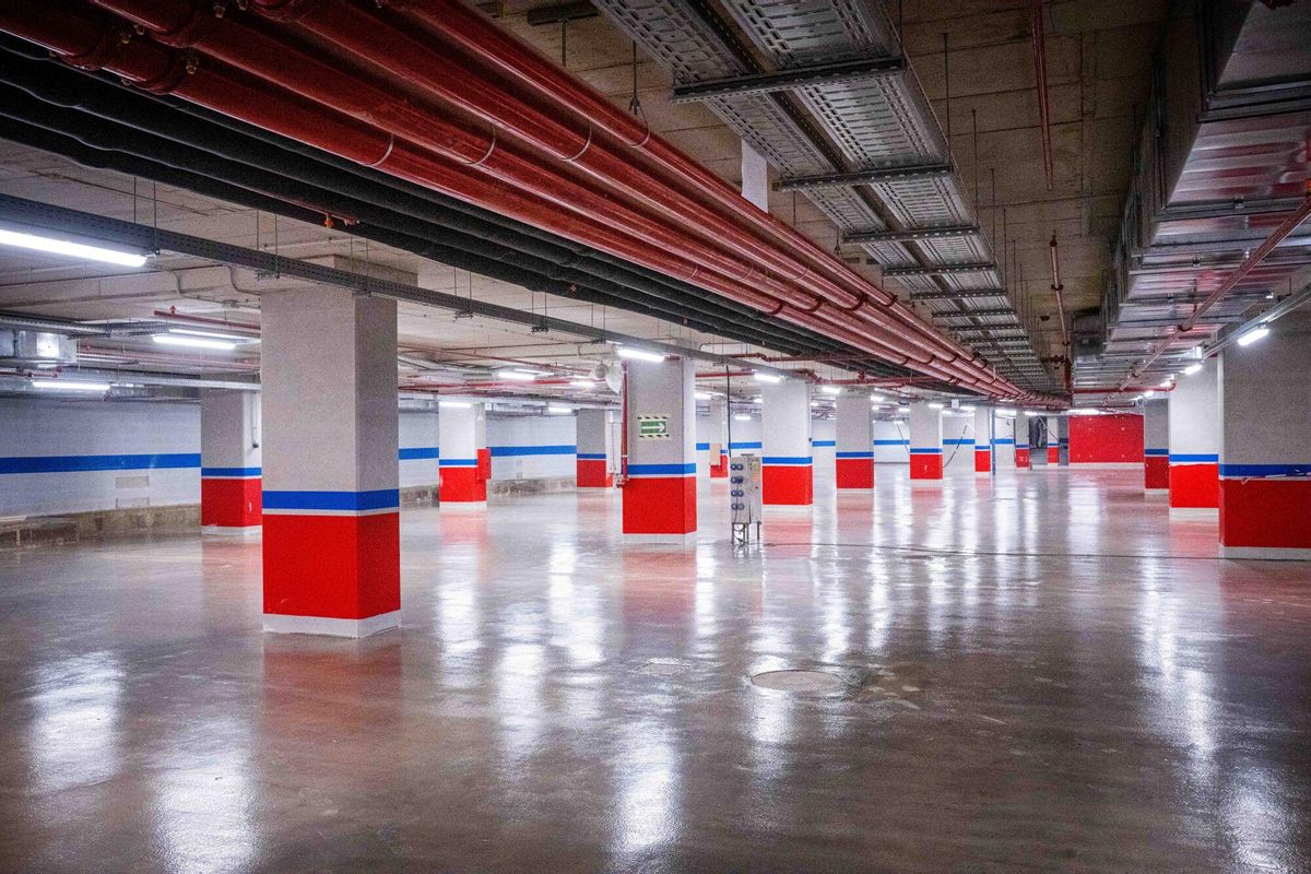 Vista de los aparcamientos del nuevo estadio del Futbol Club Barcelona