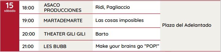 Programación FIC 2022 sábado 15 de octubre en La Laguna.