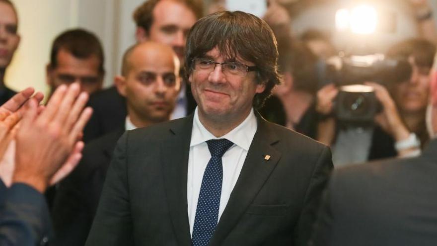 Carles Puigdemont durante un acto en Bruselas.