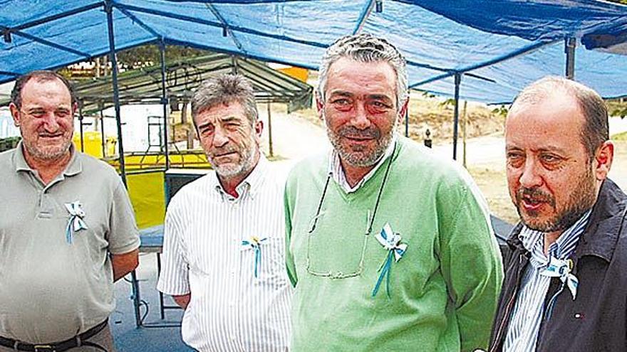 Sanmartín, Espiño, Dono y Varela, ayer, en Callobre.